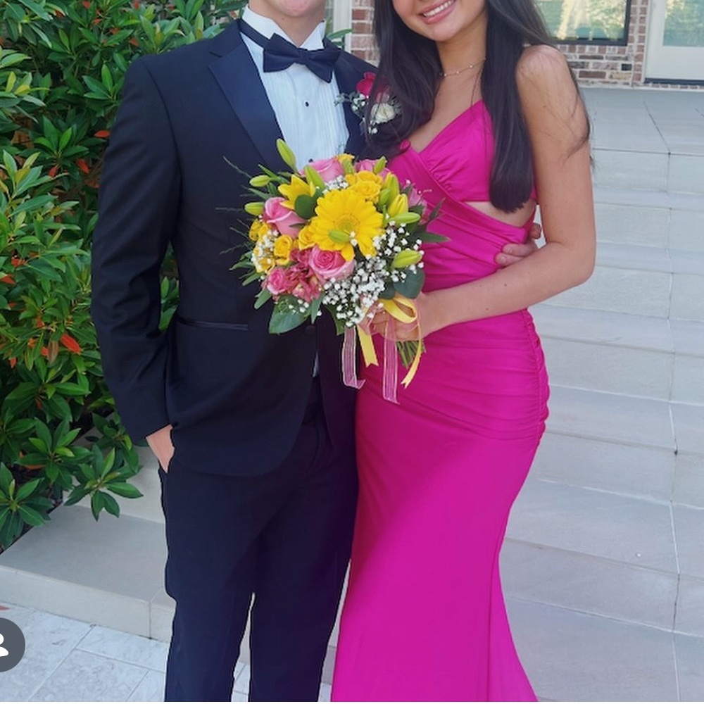 Blondie Nites Fuchsia Prom Dress